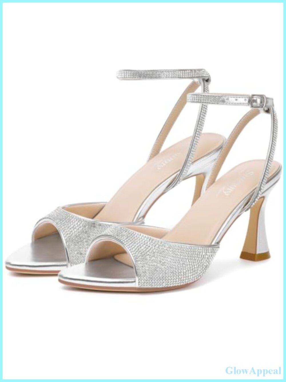 Pointed Open Toe Strappy Chunky Block Heels Ankle Strap Kitten Heeled Sandals